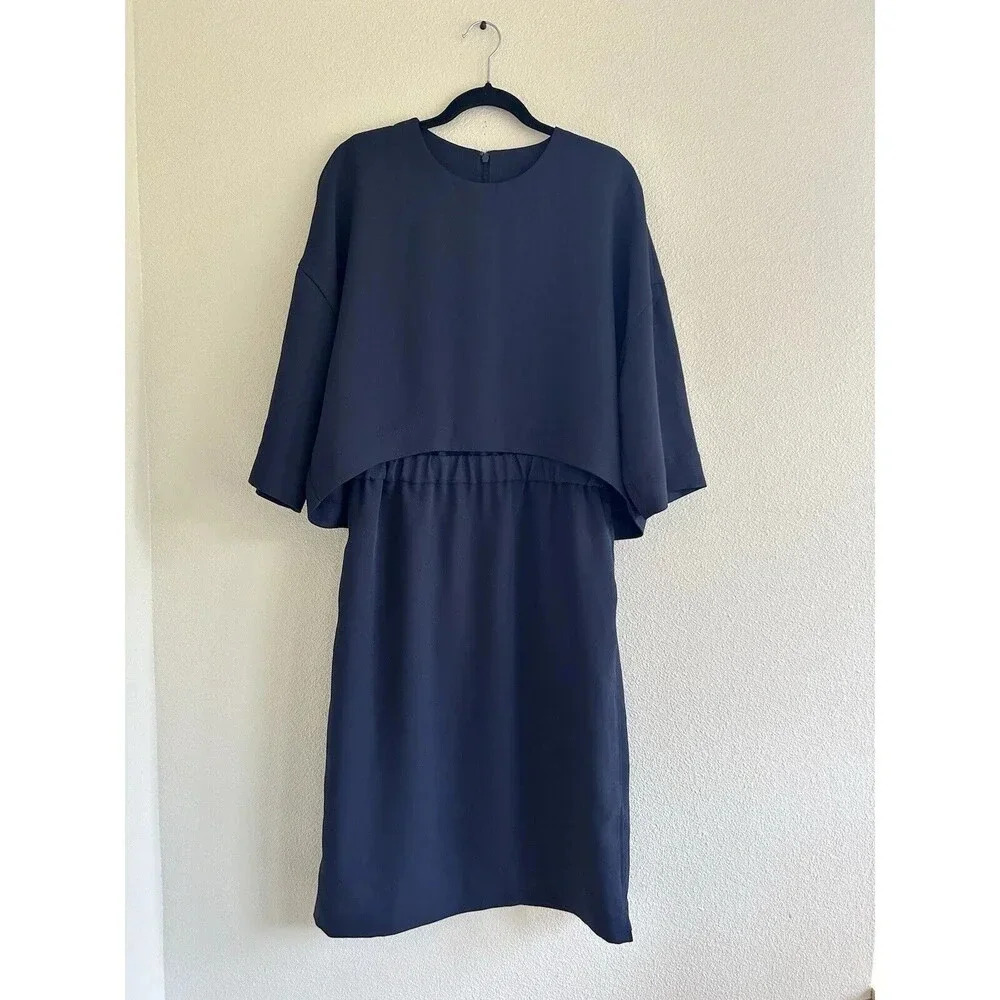 COS Navy Midi Dress - Picture 3 of 11